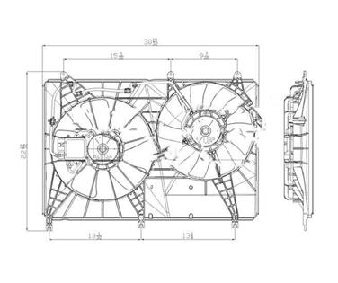 Dual Radiator and Condenser Fan Assembly TY 621640