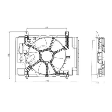 Dual Radiator and Condenser Fan Assembly TY 621780