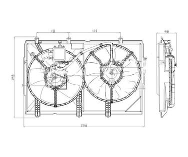 Dual Radiator and Condenser Fan Assembly TY 621820