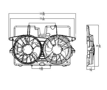 Dual Radiator and Condenser Fan Assembly TY 621920