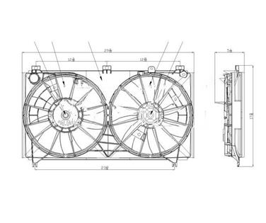 Dual Radiator and Condenser Fan Assembly TY 622060