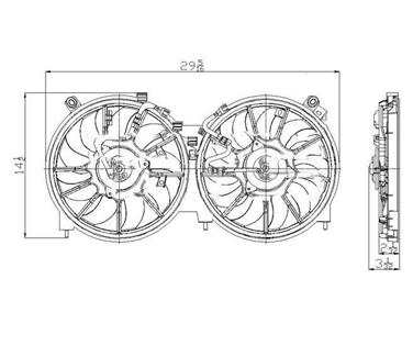 Dual Radiator and Condenser Fan Assembly TY 622110