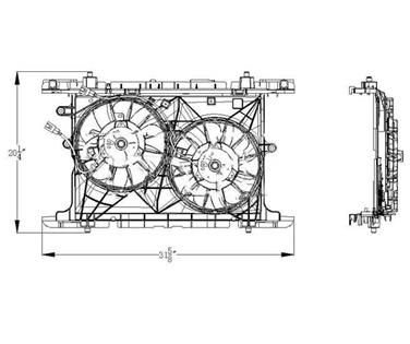 Dual Radiator and Condenser Fan Assembly TY 622160