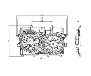 Dual Radiator and Condenser Fan Assembly TY 622180