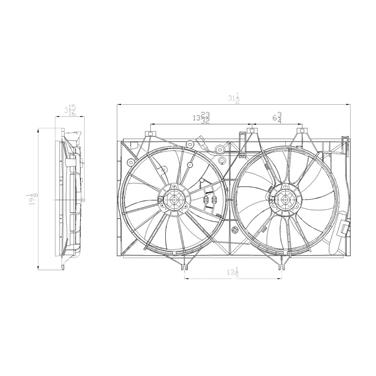 Dual Radiator and Condenser Fan Assembly TY 622760