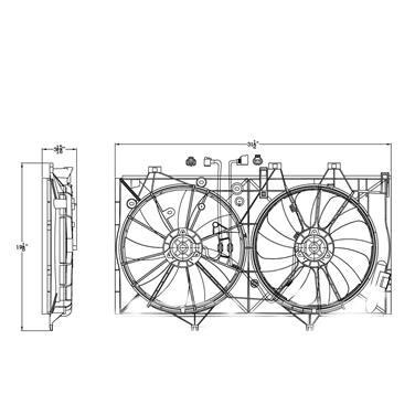 Dual Radiator and Condenser Fan Assembly TY 622950