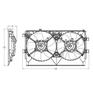 Dual Radiator and Condenser Fan Assembly TY 623100