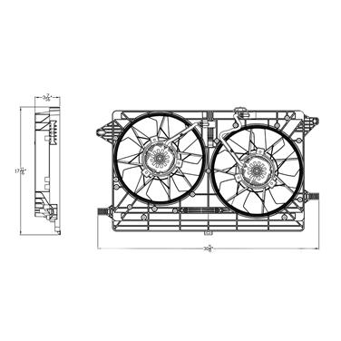 Dual Radiator and Condenser Fan Assembly TY 623170