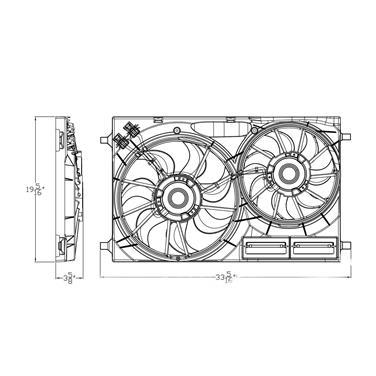 Dual Radiator and Condenser Fan Assembly TY 623540