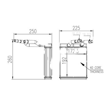 HVAC Heater Core TY 96109