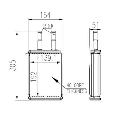 HVAC Heater Core TY 96112