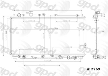 1998 Kia Sephia Radiator GP 2269C