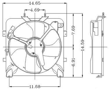 1994 Honda Civic Engine Cooling Fan Assembly GP 2811354