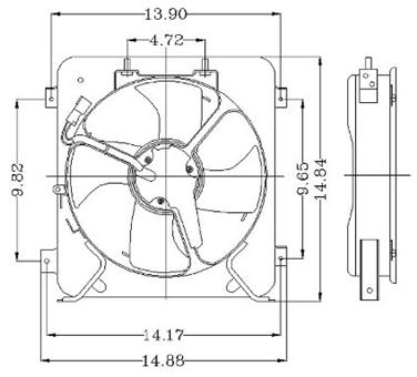 1999 Honda Civic Engine Cooling Fan Assembly GP 2811372