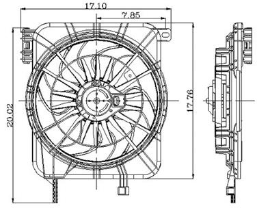 2002 Chevrolet Cavalier Engine Cooling Fan Assembly GP 2811470