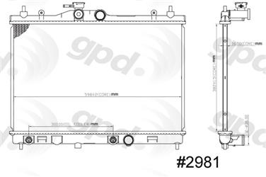 2011 Nissan Versa Radiator GP 2981C