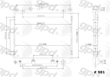 1994 Dodge Dakota Radiator GP 981C