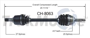 2005 Dodge Stratus CV Axle Shaft SA CH-8063