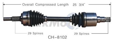 2010 Jeep Commander CV Axle Shaft SA CH-8102