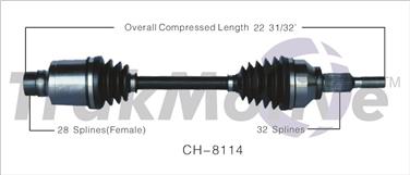 2008 Dodge Avenger CV Axle Shaft SA CH-8114