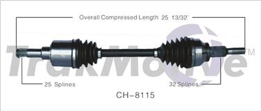 2009 Dodge Avenger CV Axle Shaft SA CH-8115