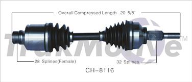 2009 Dodge Avenger CV Axle Shaft SA CH-8116