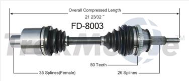 1990 Mercury Sable CV Axle Shaft SA FD-8003