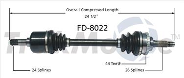 1991 Mercury Tracer CV Axle Shaft SA FD-8022