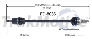 1992 Mercury Tracer CV Axle Shaft SA FD-8036