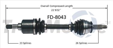 1990 Mercury Topaz CV Axle Shaft SA FD-8043