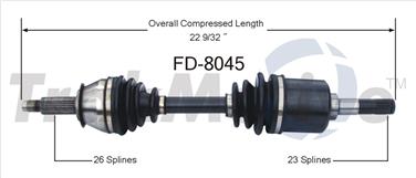 1990 Mercury Topaz CV Axle Shaft SA FD-8045