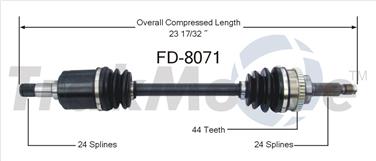 1993 Mercury Capri CV Axle Shaft SA FD-8071