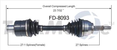 2003 Ford Explorer CV Axle Shaft SA FD-8093