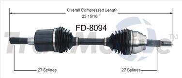 2002 Ford Explorer CV Axle Shaft SA FD-8094