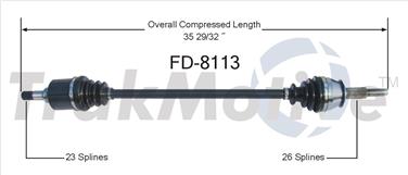 1991 Mercury Topaz CV Axle Shaft SA FD-8113