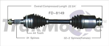 2008 Ford Edge CV Axle Shaft SA FD-8149