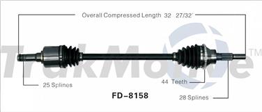 2007 Ford Edge CV Axle Shaft SA FD-8158