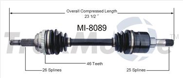 2005 Dodge Neon CV Axle Shaft SA MI-8089