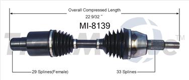 2006 Dodge Durango CV Axle Shaft SA MI-8139