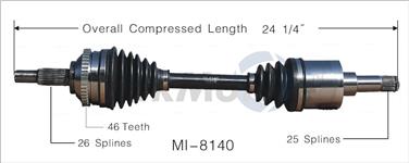 2005 Dodge Stratus CV Axle Shaft SA MI-8140