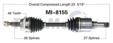 2005 Dodge Neon CV Axle Shaft SA MI-8155