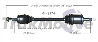 2006 Dodge Charger CV Axle Shaft SA MI-8174