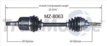 1992 Mercury Capri CV Axle Shaft SA MZ-8063