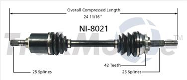 2001 Nissan Almera CV Axle Shaft SA NI-8021