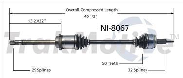 1993 Mercury Villager CV Axle Shaft SA NI-8067