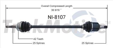 2001 Nissan Almera CV Axle Shaft SA NI-8107