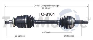 1992 Toyota Corolla CV Axle Shaft SA TO-8104