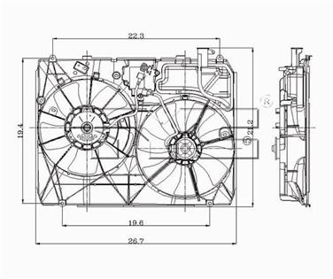 Dual Radiator and Condenser Fan Assembly TY 620960
