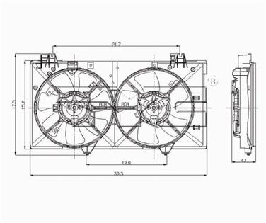 Dual Radiator and Condenser Fan Assembly TY 621170