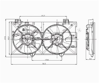 Dual Radiator and Condenser Fan Assembly TY 621180